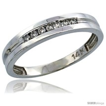 Size 10.5 - 14k White Gold Men's Diamond Ring Band w/ 0.15 Carat Brilliant Cut  - $616.90