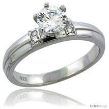 Size 7 - Sterling Silver Cubic Zirconia Solitaire Engagement Ring 1 ct size  - $35.88