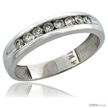 Size 12.5 - 14k White Gold 8-Stone Men's Diamond Ring Band w/ 0.47 Carat  - $1,093.40