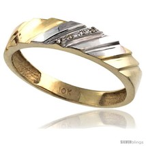 Size 8 - 14k Gold Men's Diamond Wedding Ring Band, w/ 0.026 Carat Brilliant Cut  - $369.89