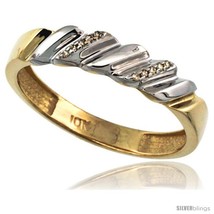 Size 8.5 - 14k Gold Men's Diamond Wedding Ring Band, w/ 0.063 Carat Brilliant  - $355.10