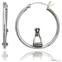 Sterling Silver Stirrup Hoop Earrings, 1 1/8in  (28  - $31.67