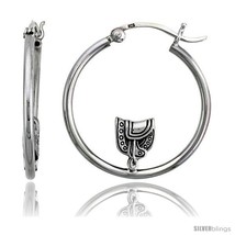 Sterling Silver Saddle Hoop Earrings, 1 1/16in  (27  - $38.73