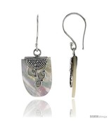 Sterling Silver Oval Natural Mother of Pearl Earrings 13/16in  (20  - $41.25