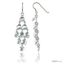 Sterling Silver Teardrop Clear Swarovski Crystals Chandelier Earrings, 2 7/8  - $117.54
