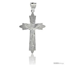 Sterling Silver Crucifix Pendant w/ Cross Fleury, 1 5/8 in  - $55.88