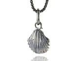 Sterling silver clam shell pendant 3 8 in tall thumb155 crop