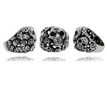 Sterling silver skull yard gothic biker ring 1 in wide thumb155 crop