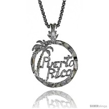 Sterling silver puerto rico pendant 1 2 in tall thumb200