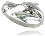 Sterling silver triple dolphin ring polished finish 1 2 in wide thumb155 crop
