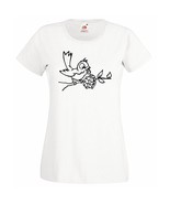 Womens Banksy Street Graffiti T-Shirt; Bird Sparrow with Grenade Bomb Ts... - $24.49