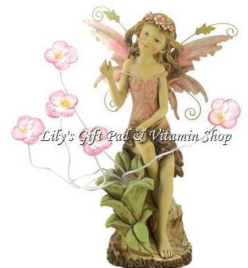 peony fairy solar statue