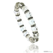 7 in. Faceted Glass Crystal Bracelet on Elastic Nylon Strand, 3/8 in. (10 mm)  - $12.25