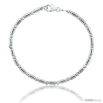 Length 7 - Sterling Silver Corrugated & Elongated Bead Bracelet), 1/8 in. (3  - $46.74