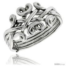 Size 12 - Sterling Silver 4-Piece Celtic Loop Design Puzzle Ring Band, 1/2 in.  - $65.94