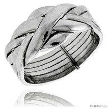 Size 5 - Sterling Silver 6-Piece Love Knot Braided Design Puzzle Ring Band,  - $71.94