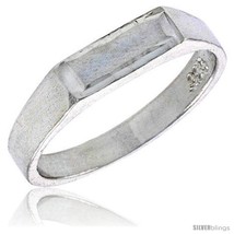 Size 2.5 - Sterling Silver Rectangular ID Baby Ring / Kid's Ring / Toe Ring  - $14.10