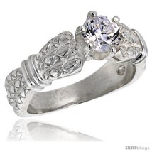 Size 6 - Sterling Silver Ladies' Cubic Zirconia Ring Vintage Style 1 ct. size  - $45.27