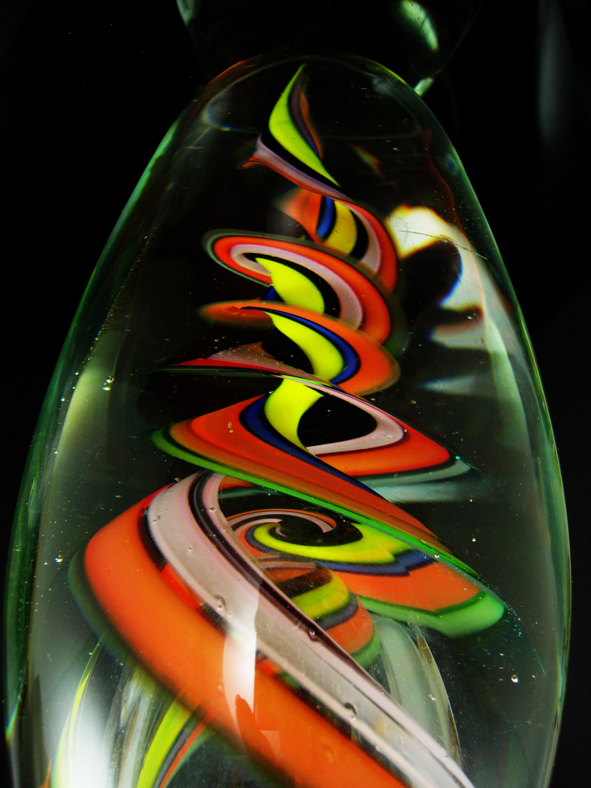Primary image for Murano Ribbon GLass vase 20th century Italian Thick glass Cylinder Marble Europe