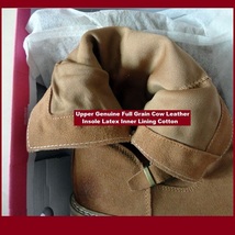 Straps and Stud Rivets Genuine Cowhide Suede Leather Vintage Adventure Boots image 5
