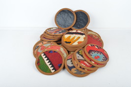 kilim coaster,coaster set ,rug coasters,handmade coaster,vintage coaster wool - $29.00