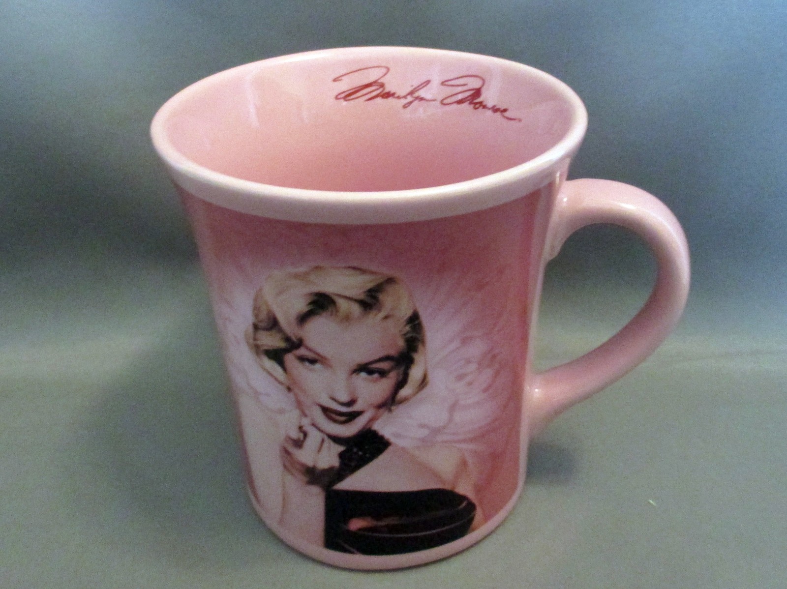 Pink Marilyn Monroe Ceramic Coffee Mug W Facismile Signature By