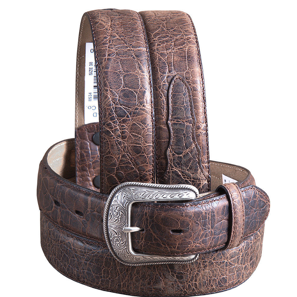 42" 3D 1 1/2" RUSTIC BROWN MENS WESTERN GATOR PRINT LEATHER COWBOY DRESS BELT Baseball Belts