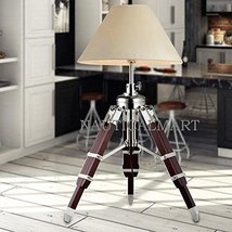 Creative Fabric Retro Living Room lamp  Wooden Tripod Floor Lamp By NauticalMart