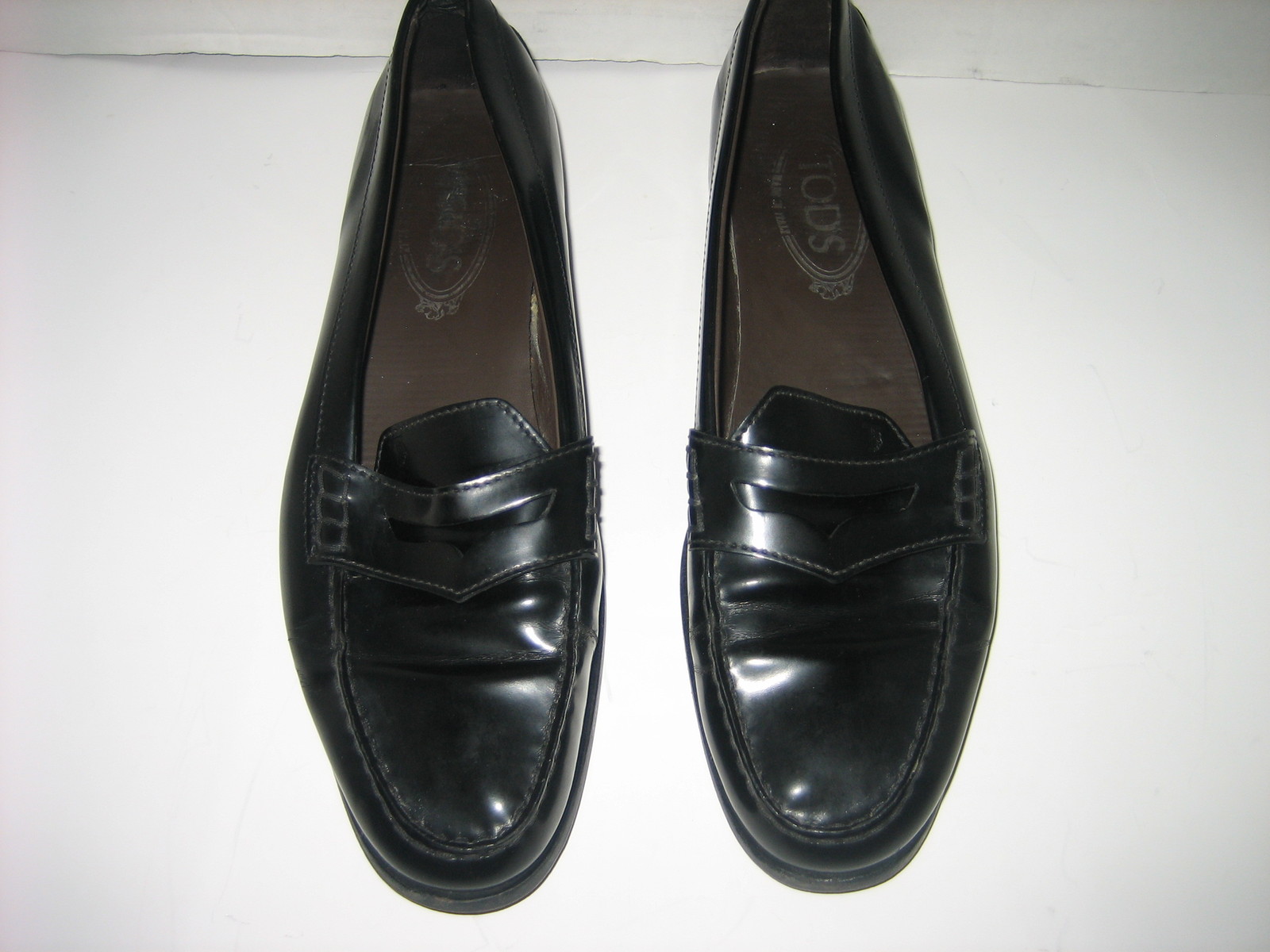 TOD'S Women's Black Patent Leather Penny Loafers Made in Italy, Size U ...
