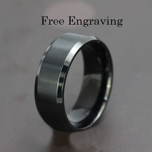 Free engraving black tungsten ring, men ring, tungsten band, personalized ring