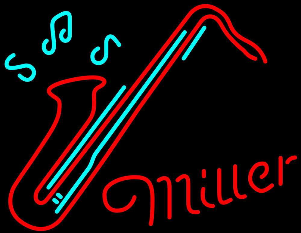Miller Saxophone Jazz Neon Sign Other Collectible Lighting