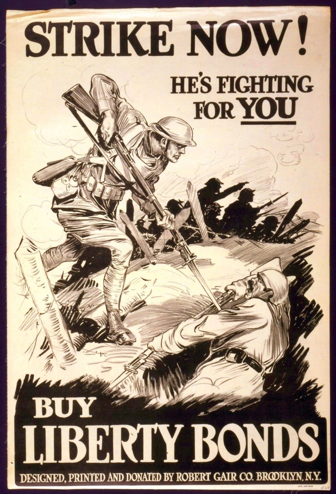 wwi-propaganda-poster-world-war-1-soldier-about-to-bayonet-german-in