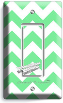 CHEVRON LITE GREEN STRIPES PASTEL SINGLE GFI LIGHT SWITCH WALL PLATE COV... - $10.22