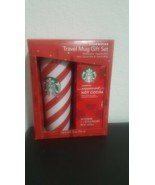 STARBUCKS Travel Mug GIFT SET Candy Cane 16oz Christmas Red Peppermint H... - $15.98