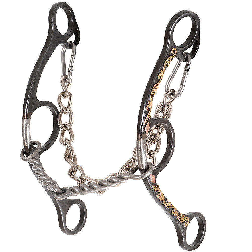 Classic Equine Horse Barrel Bit Long Shank Twisted Wire Snaffle U21SS