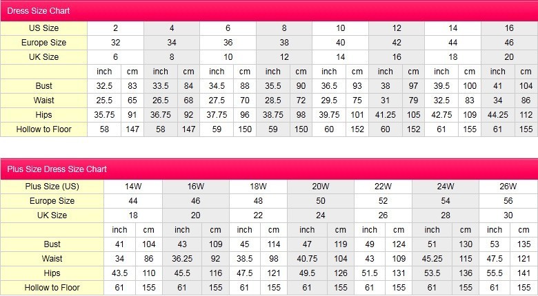 david's bridal size chart