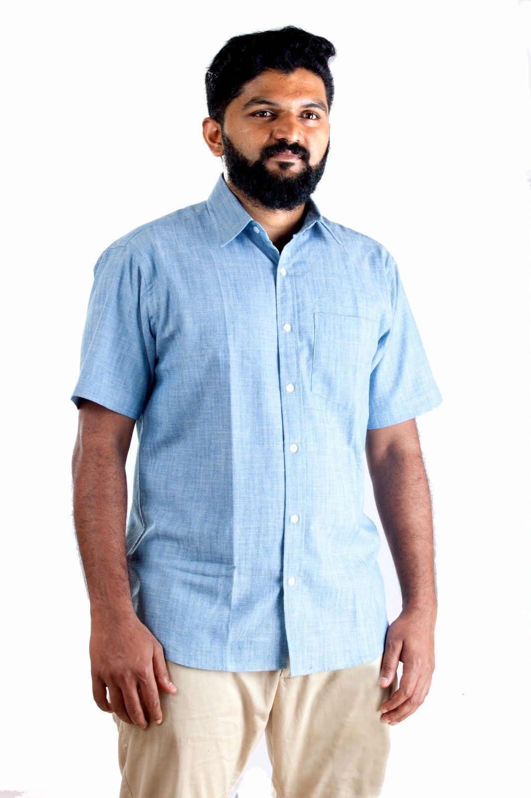 light blue denim shirt men