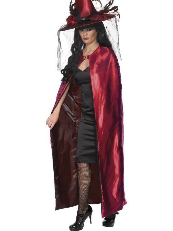 Reversible Cape Red And Black Halloween Fancy Dress Accessories One