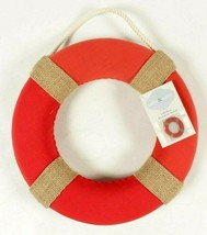 Nautical Wall Decor Red Life Preserver Ring Sadie and Scout 14 Inch Diameter - $12.19