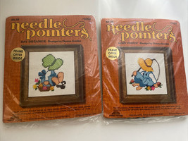 2 Vintage 70s Needle Pointers Day Dreamer and Goin’ Fishing’  Cross-stitch Kit - $11.29