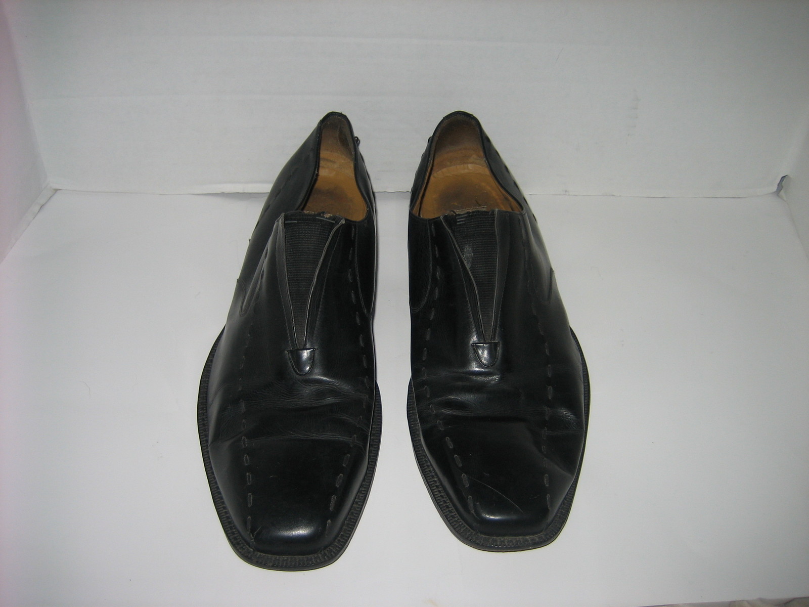 MEZLAN Men's Black Leather Dress MATARO Loafers W/ Elastic Instep ...