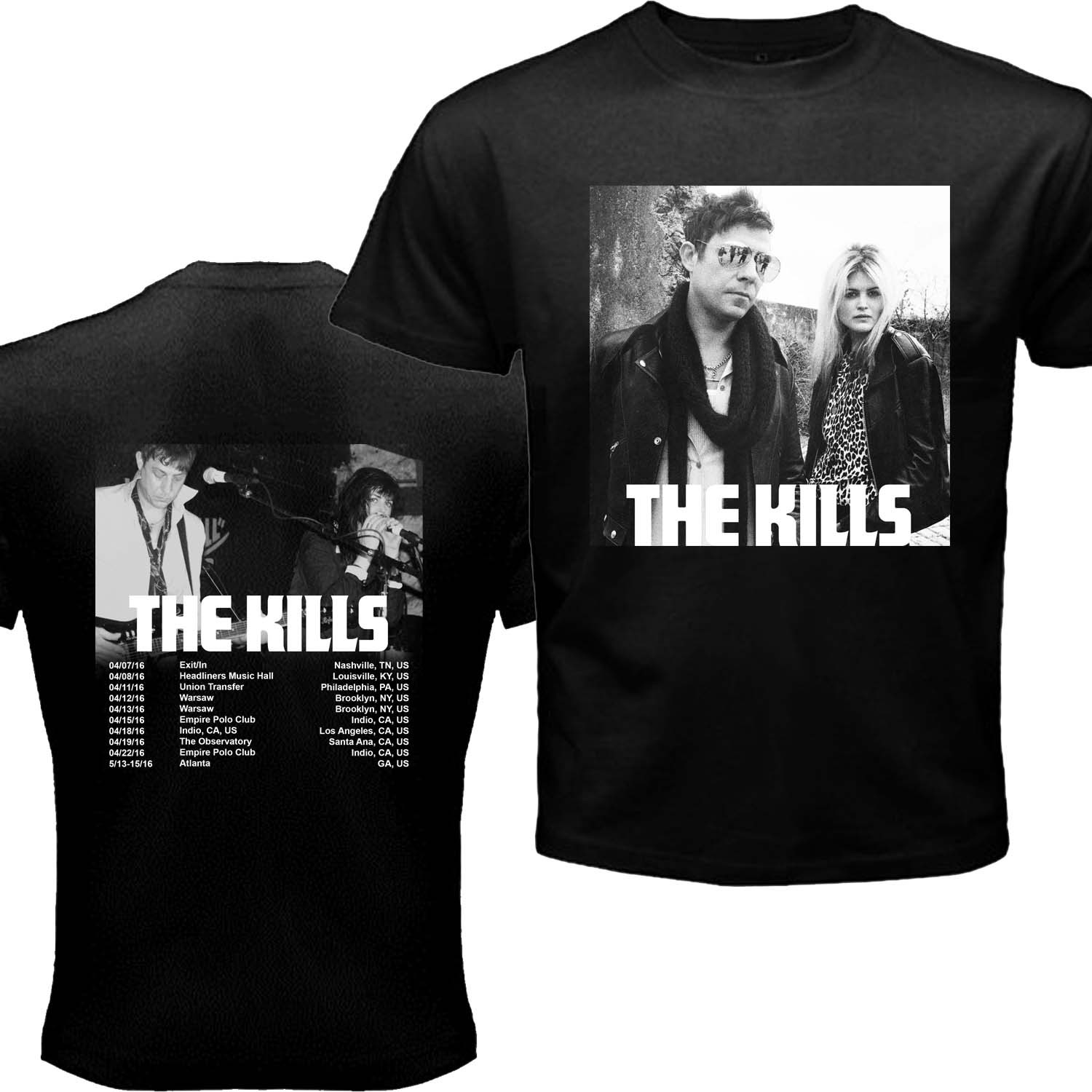 NEW THE KILLS INDIE ROCK BAND TOUR DATES 2016 BLACK T-SHIRT TEE - T-Shirts