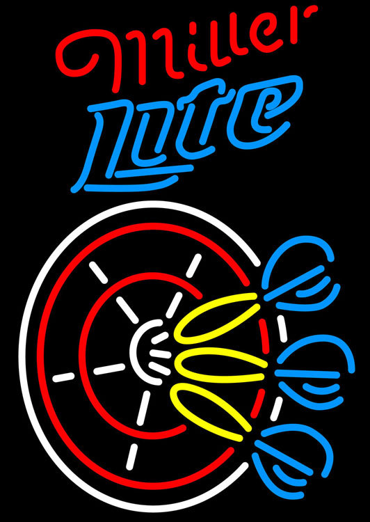 Miller Lite Darts Neon Sign Other Collectible Lighting
