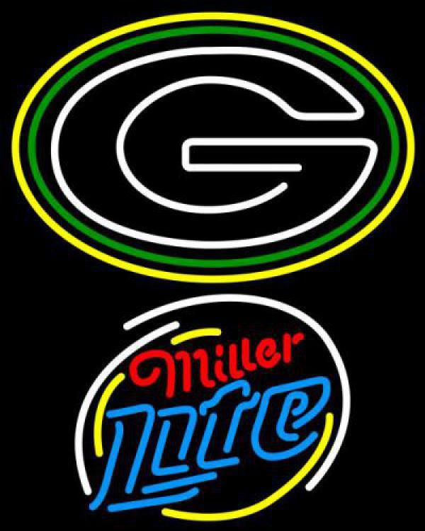 Miller Lite Rounded NFL Green Bay Packers Neon Sign - Other Collectible