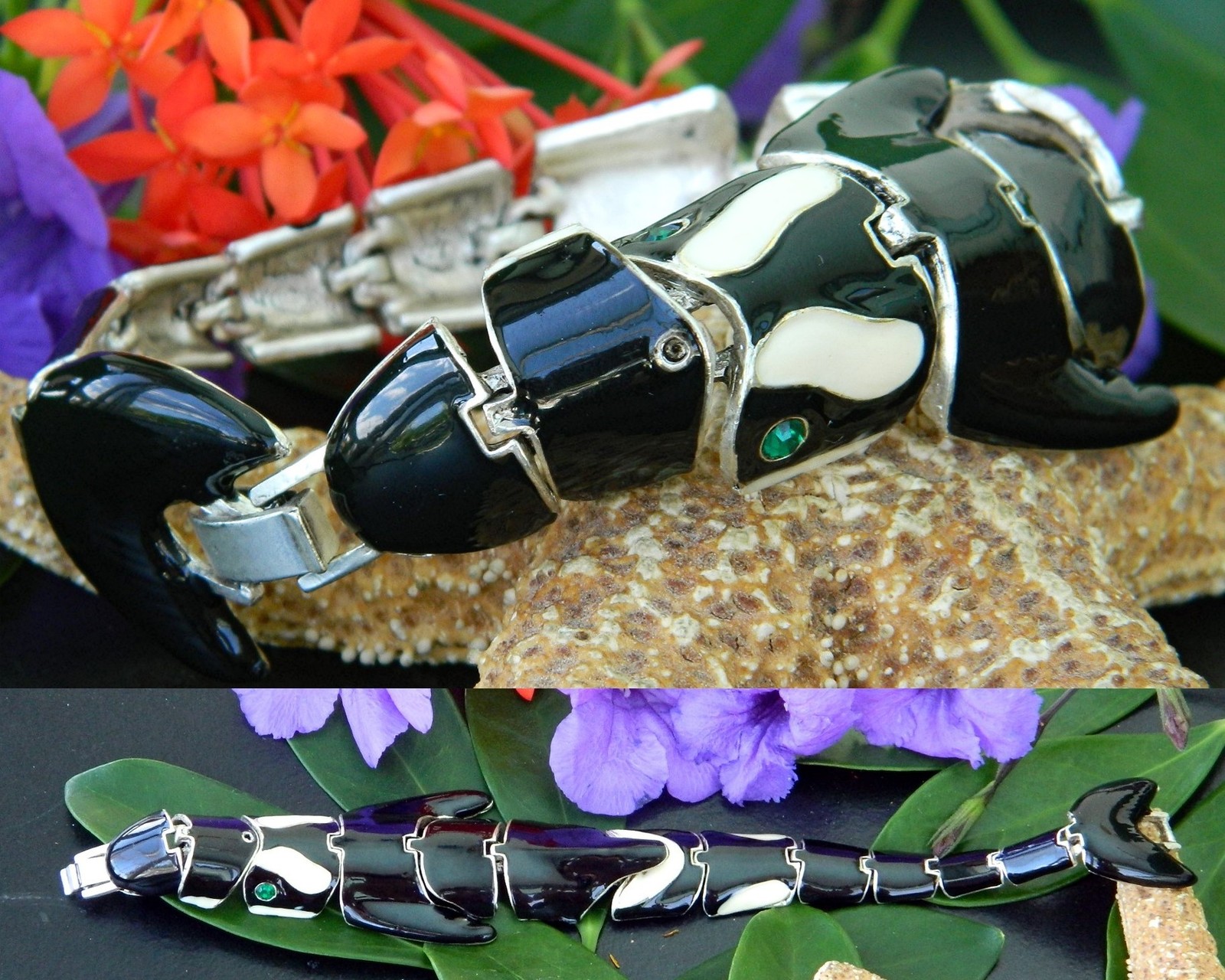 thumbnail image 2 of 9mm Italian Charm - Orca Killer Whale E32 - Fits Classic Link Bracelets 2 of 5