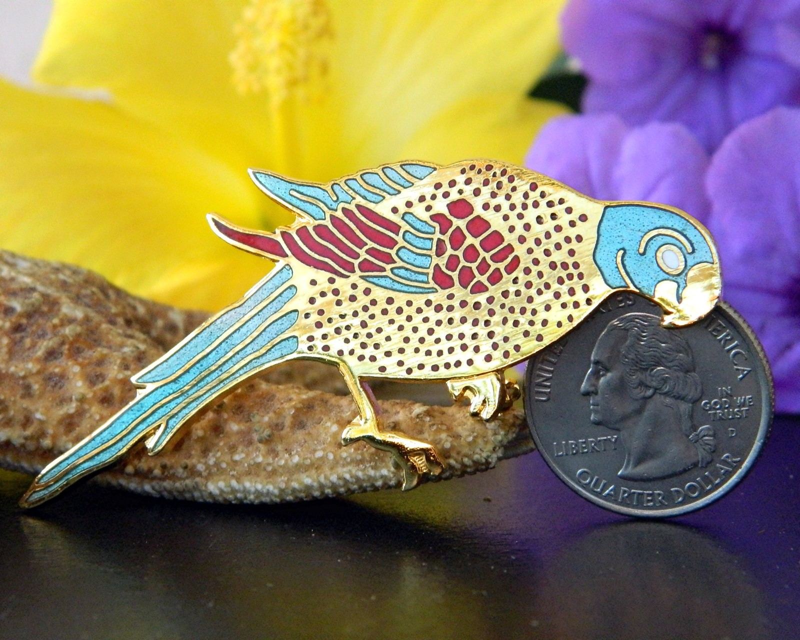 Vintage Cloisonne Parrot Brooch Pin Metropolitan Museum of Art MMA