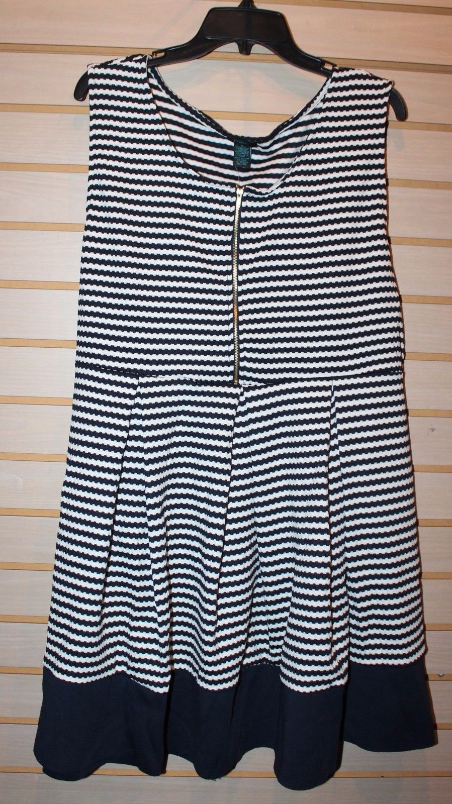 navy blue and white striped dress plus size