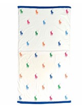 polo Ralph Lauren Large beach Towel white multicolored NWT - $85.00