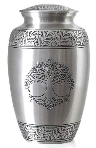 Tree of Life Silver Pewter Cremation Urn for Ashes/Funeral Urns by Glow ...