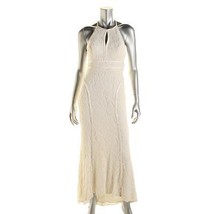 XSCAPE NEW Womens Ivory Lace Keyhole Open Back Halter Evening Dress Peti... - $43.99